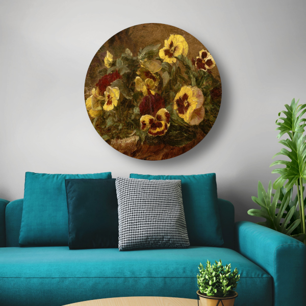 Viooltjes - Henri Fantin Latour aluminium muurcirkel