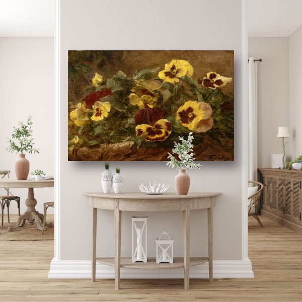 Viooltjes - Henri Fantin Latour canvas met baklijst