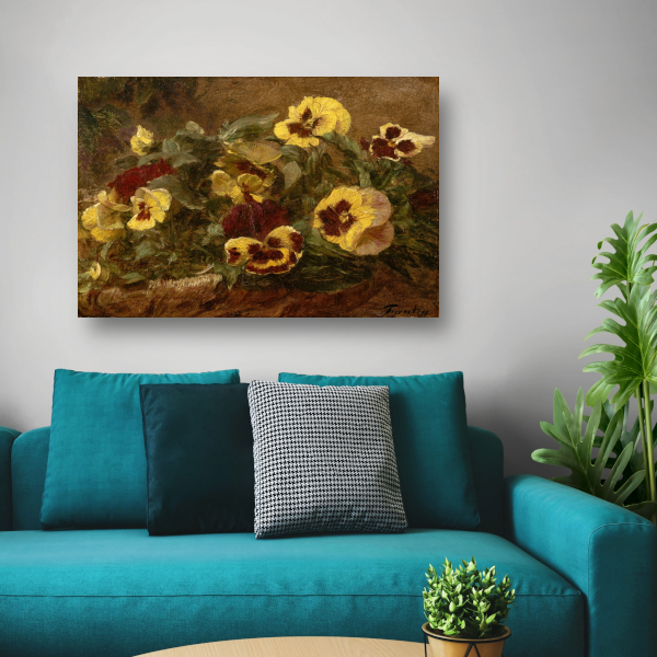 Viooltjes - Henri Fantin Latour canvas met baklijst