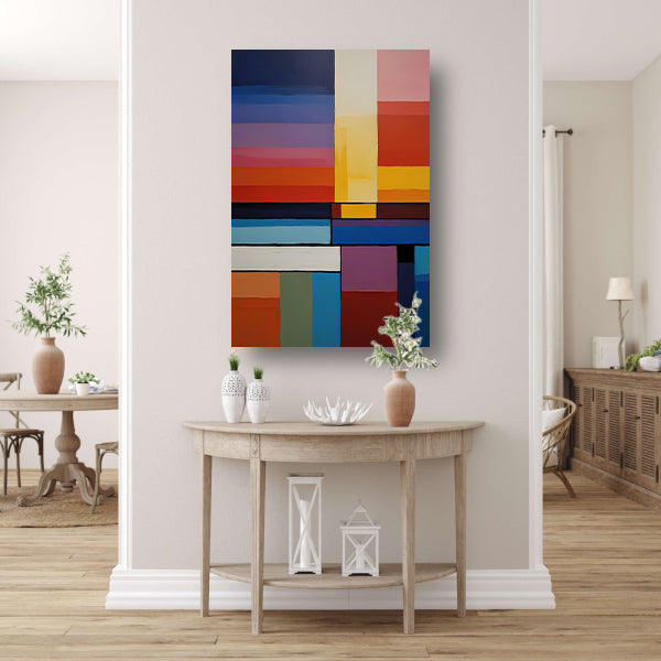 Abstracte symfonie van gekleurde vlakken poster