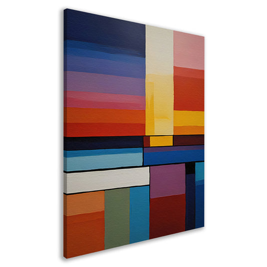 Abstracte symfonie van gekleurde vlakken canvas