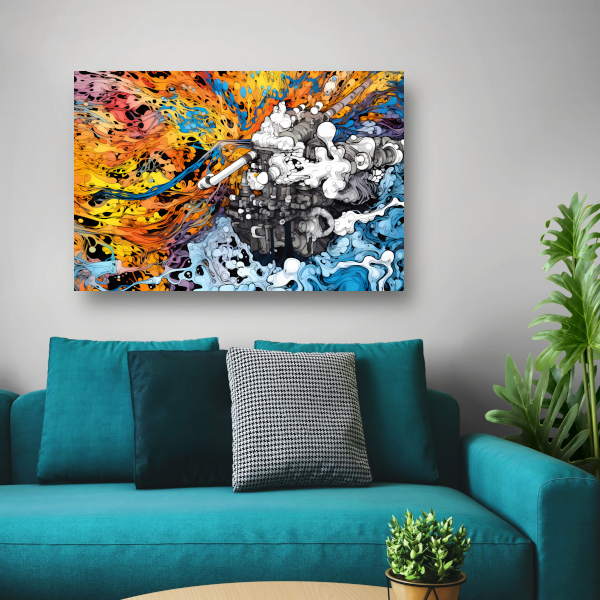 Kleurrijk portret van vrouw canvas