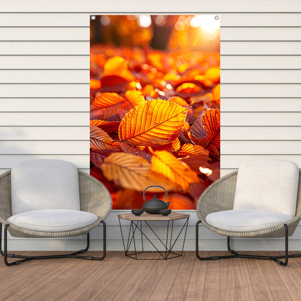 Herfstbladeren in Warm Zonlicht tuinposter