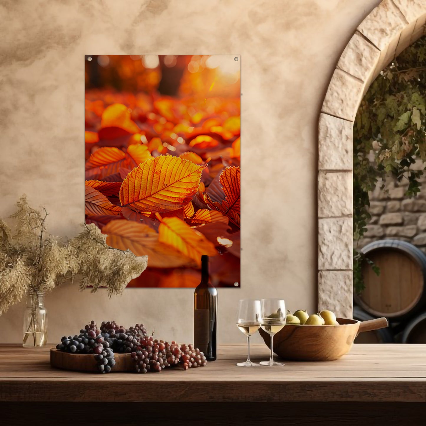 Herfstbladeren in Warm Zonlicht tuinposter
