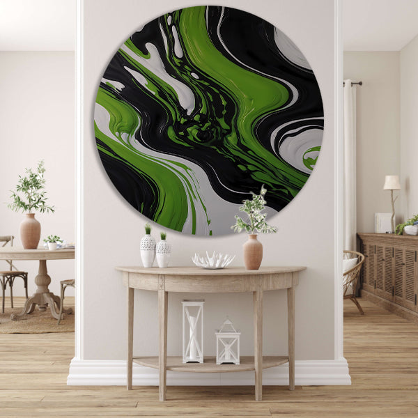 Dynamische Abstractie van Zwart en Groen forex muurcirkel
