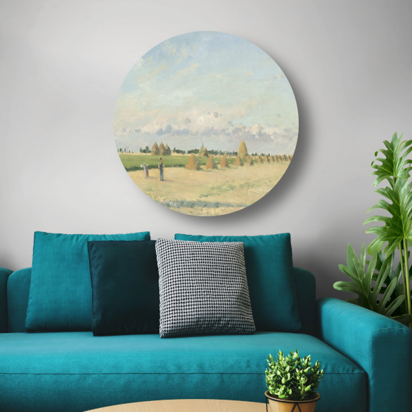Landschap, Île-de-France - Camille Pissarro aluminium muurcirkel