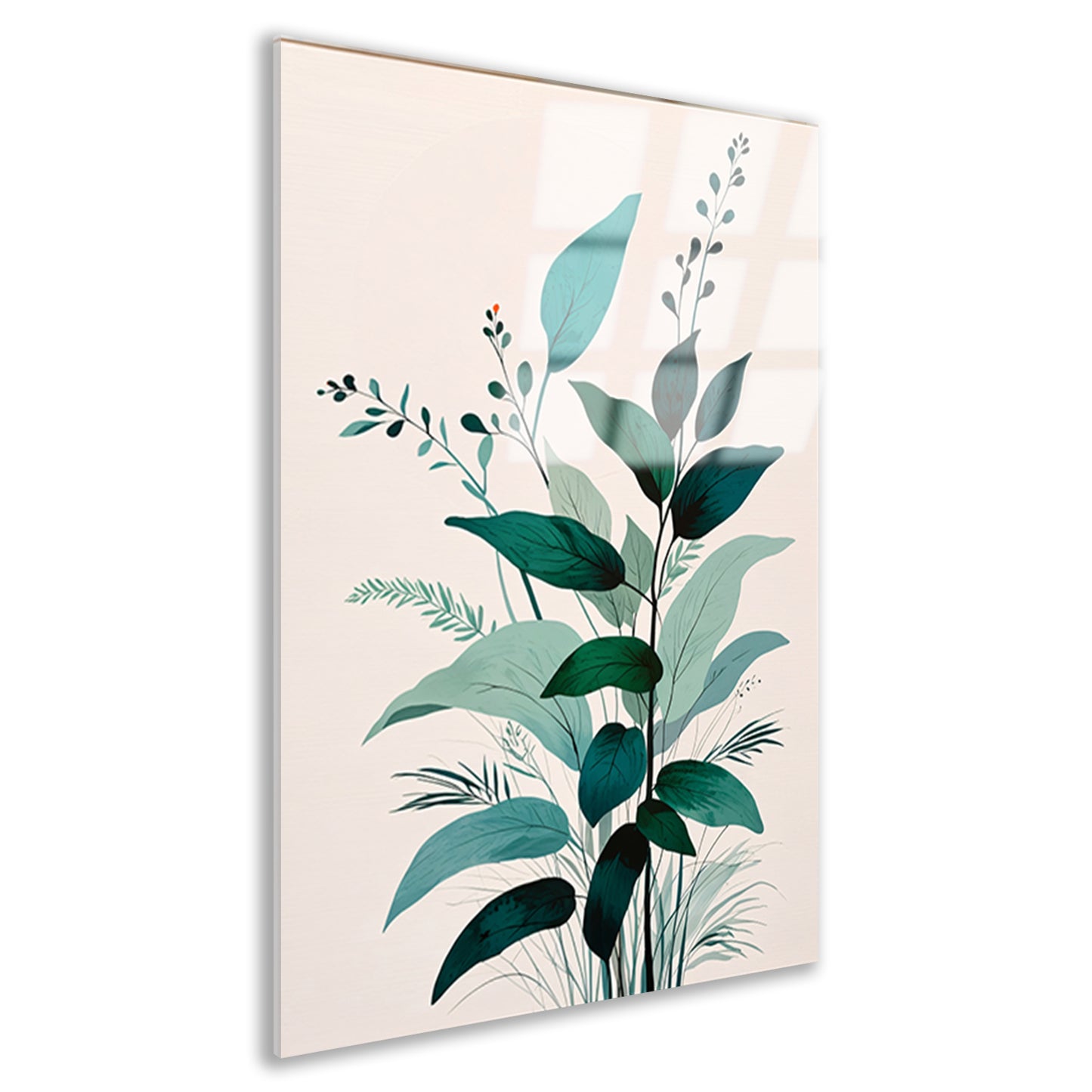 Minimalistische Japandi botanische kunst met bladeren acrylglas