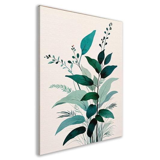 Minimalistische Japandi botanische kunst met bladeren canvas