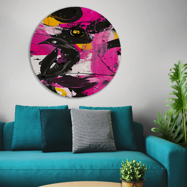 Abstracte kleurrijke vogel in moderne kunststijl forex muurcirkel