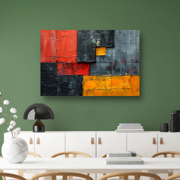 Gelaagdheid van Kleur en Textuur canvas