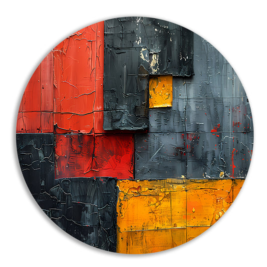 Gelaagdheid van Kleur en Textuur aluminium muurcirkel