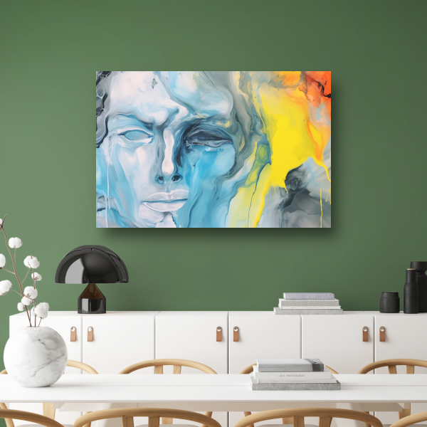 Emotionele Abstractie in Blauw en Geel canvas