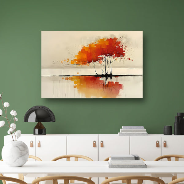 Weerspiegeling in het water canvas