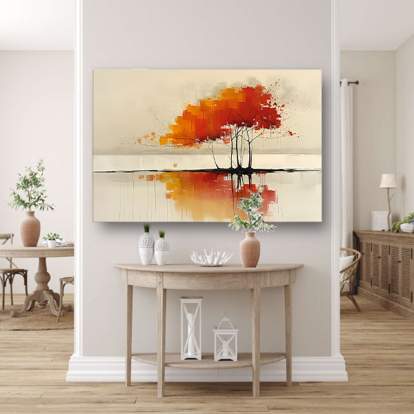 Weerspiegeling in het water canvas