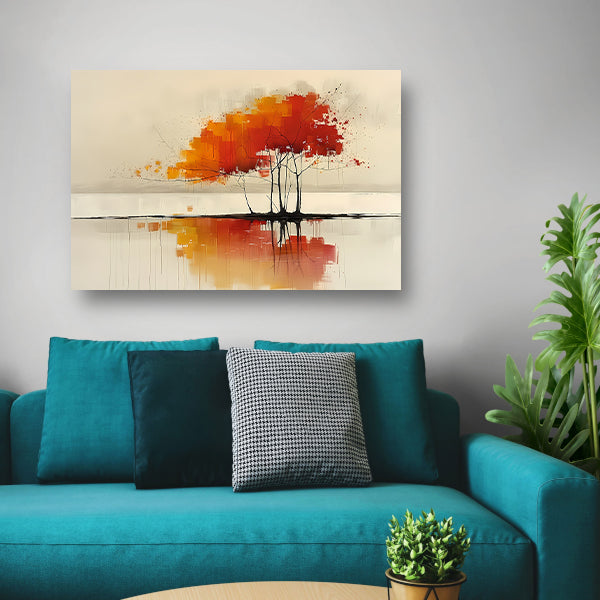 Weerspiegeling in het water canvas