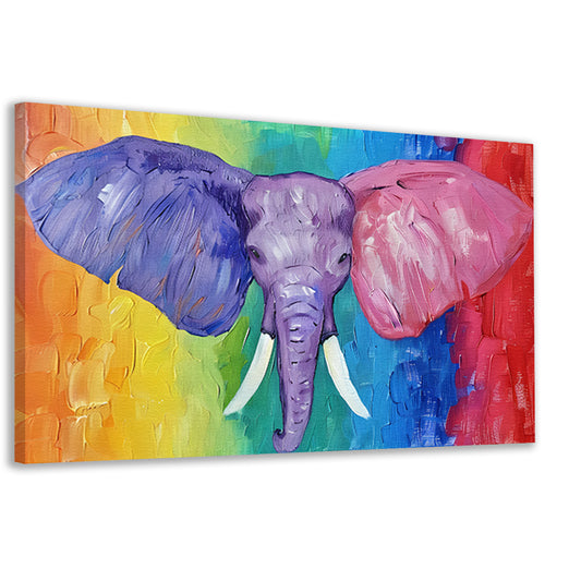Abstracte kleurrijke olifant schilderij canvas