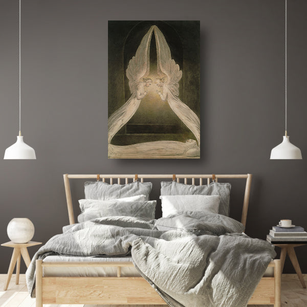 Christus in het graf, bewaakt door engelen - William Blake poster