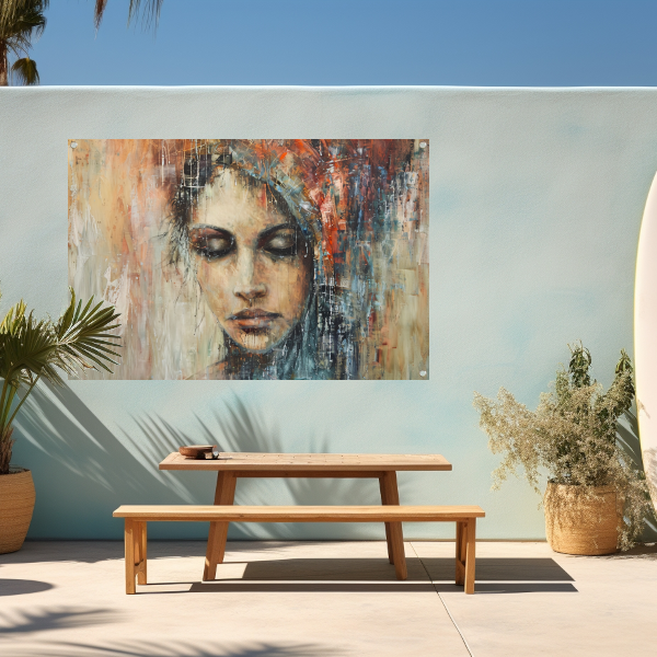 Vrouw Overmand door Emotionele Chaos tuinposter