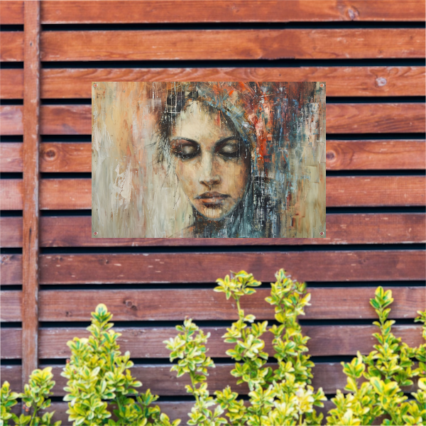 Vrouw Overmand door Emotionele Chaos tuinposter