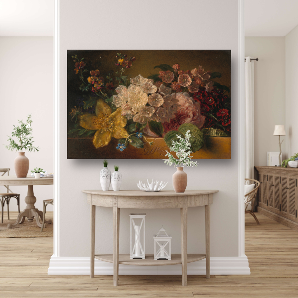 Stilleven met bloemen - Georgius Jacobus Johannes van Os poster