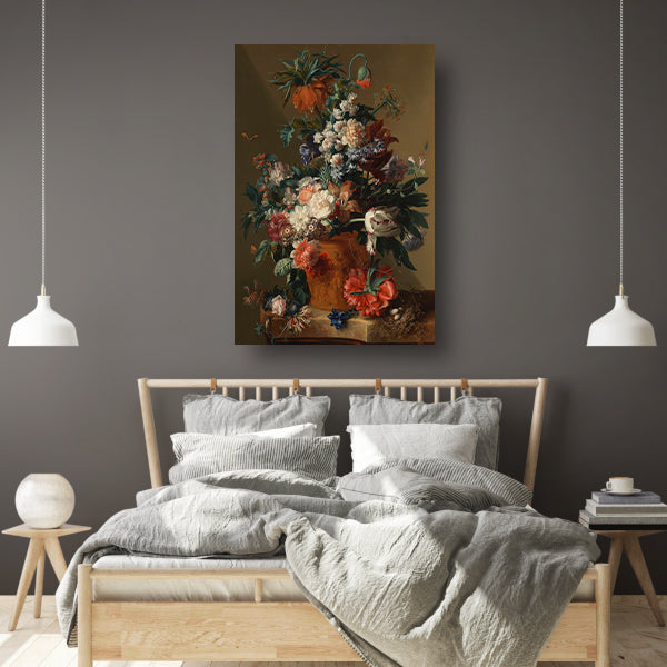 Vaas met bloemen - Jan van Huysum poster