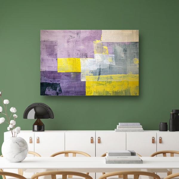 Abstract schilderij met contrasterende kleurvlakken poster
