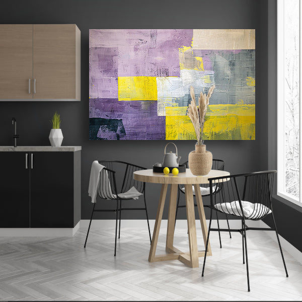 Abstract schilderij met contrasterende kleurvlakken poster