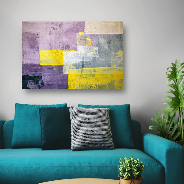 Abstract schilderij met contrasterende kleurvlakken poster