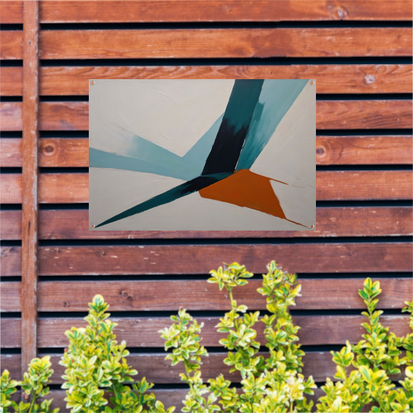 Dynamische Abstracte Compositie in Kleur tuinposter