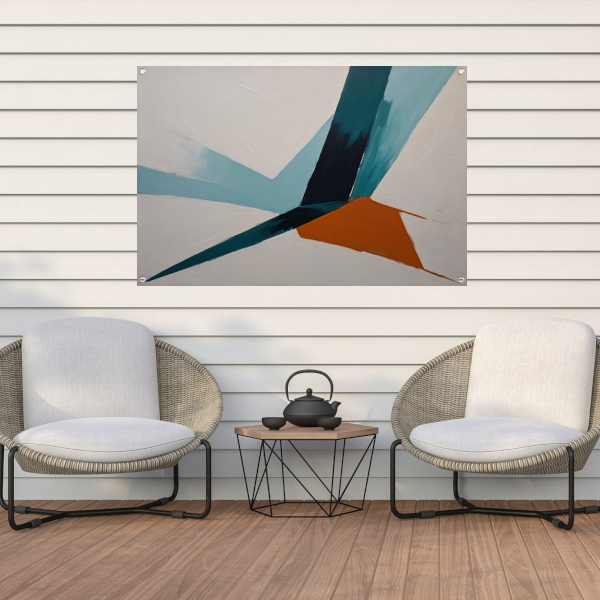 Dynamische Abstracte Compositie in Kleur tuinposter