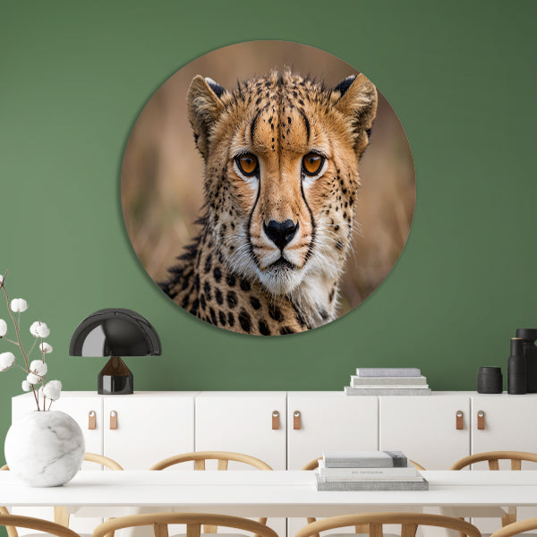 Prachtige close-up foto van een cheetah forex muurcirkel