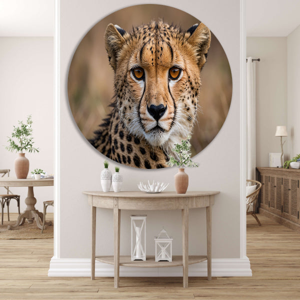 Prachtige close-up foto van een cheetah forex muurcirkel