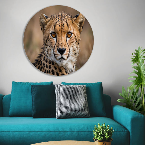 Prachtige close-up foto van een cheetah forex muurcirkel