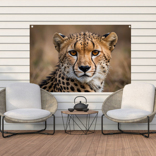 Prachtige close-up foto van een cheetah tuinposter