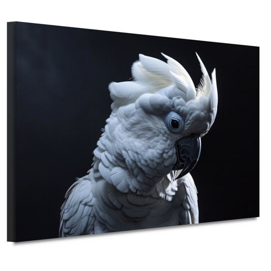 De wakkere witte kaketoe in duisternis canvas