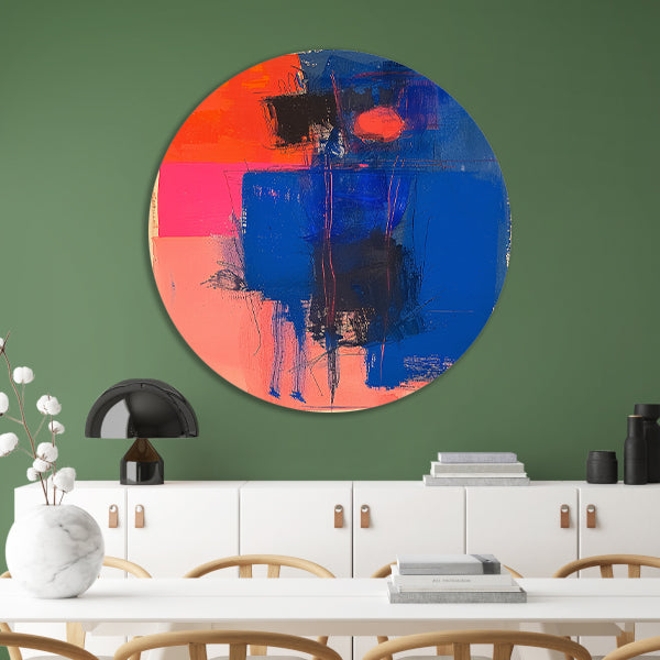 Abstract met felle kleuren forex muurcirkel