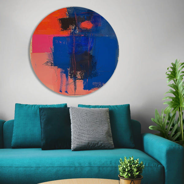 Abstract met felle kleuren forex muurcirkel