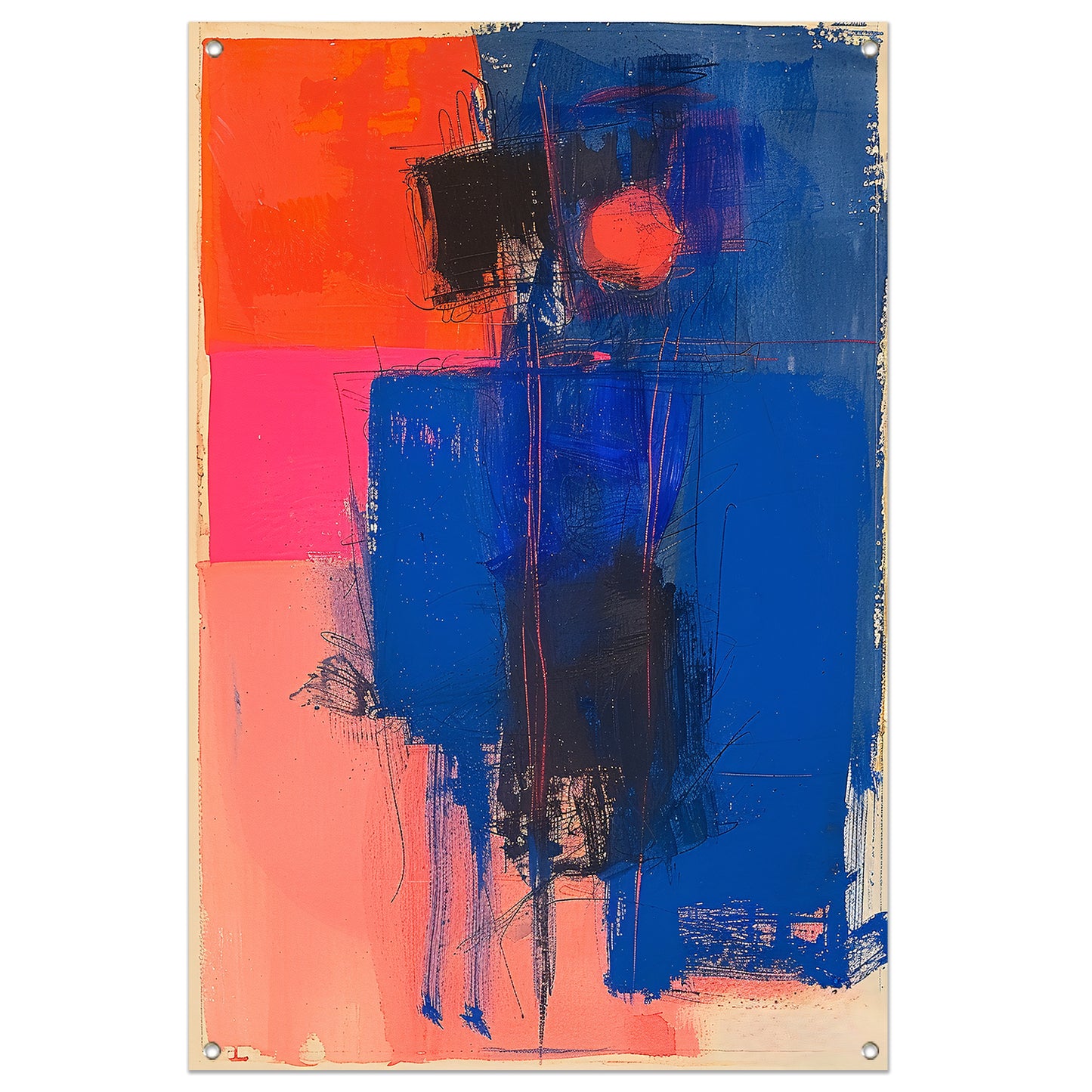 Abstract met felle kleuren tuinposter