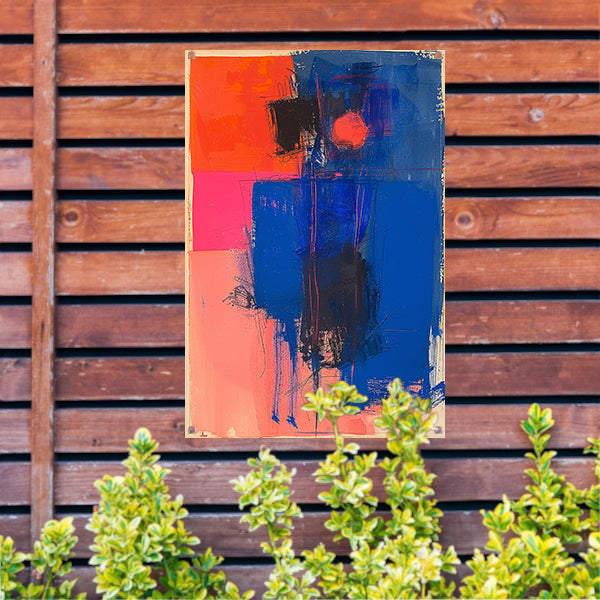 Abstract met felle kleuren tuinposter