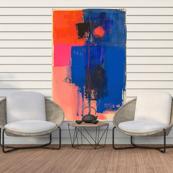 Abstract met felle kleuren tuinposter