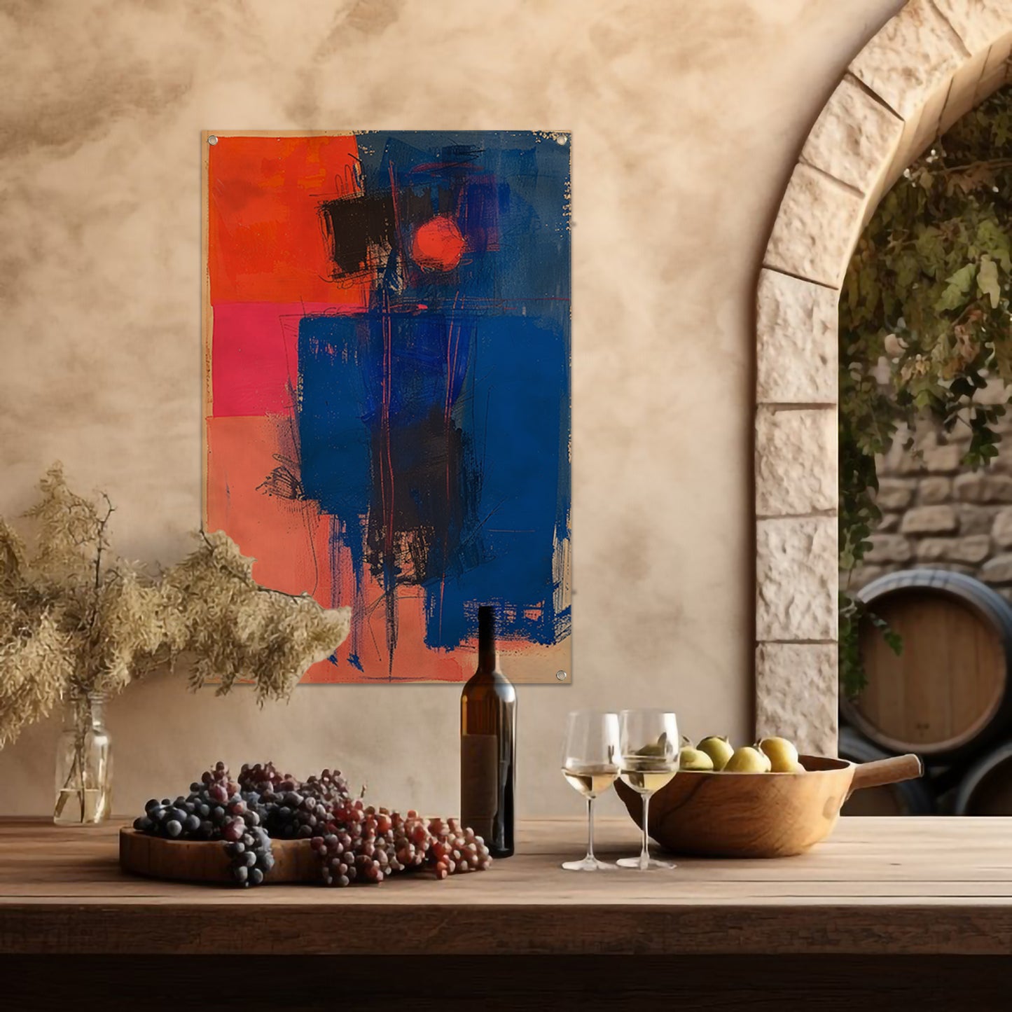 Abstract met felle kleuren tuinposter