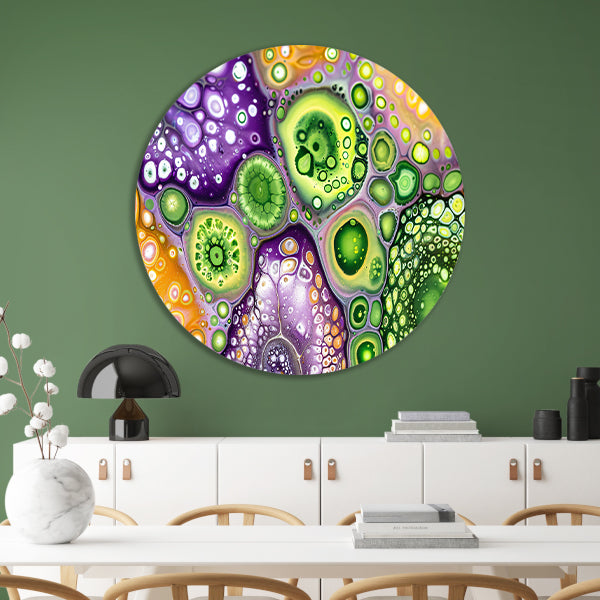 Abstract kunstwerk met kleurrijke patronen forex muurcirkel