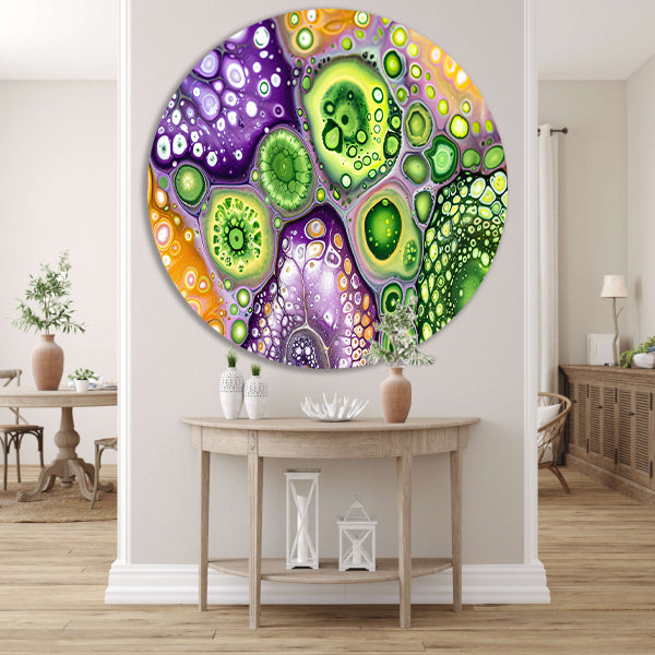 Abstract kunstwerk met kleurrijke patronen forex muurcirkel