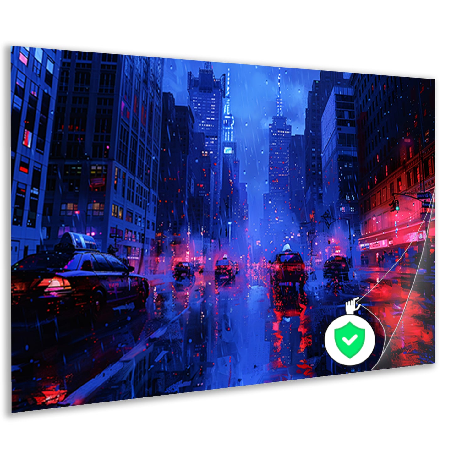 Nachtelijke Stad Straatlicht poster