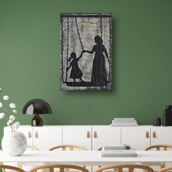 Volwassene en Kind Verbonden door Kettingen canvas