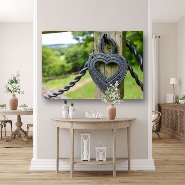 Zwart Houten Hart poster