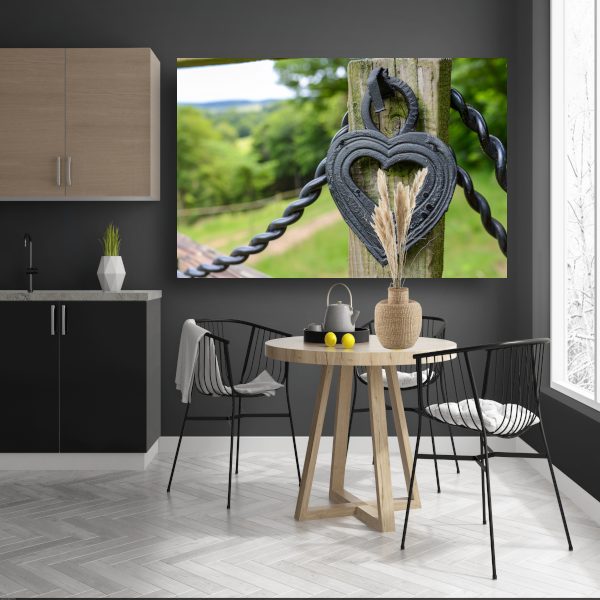 Zwart Houten Hart poster