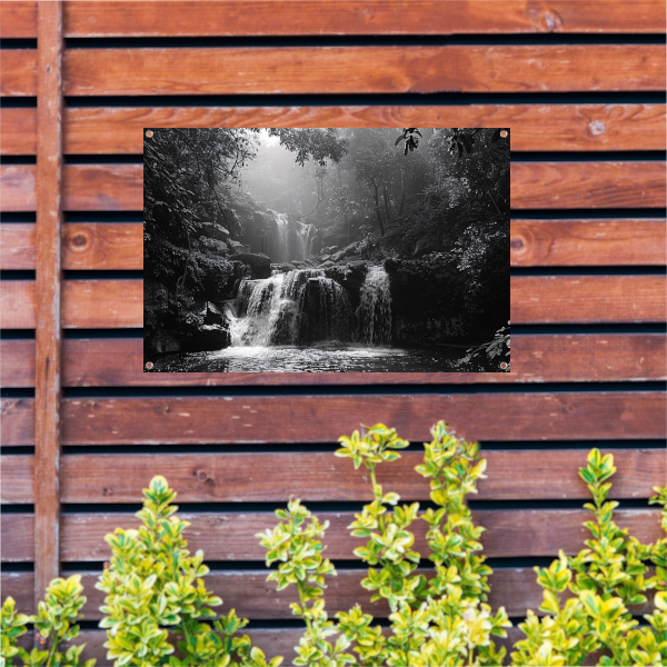 Klassieke Zwart-Wit Waterval tuinposter