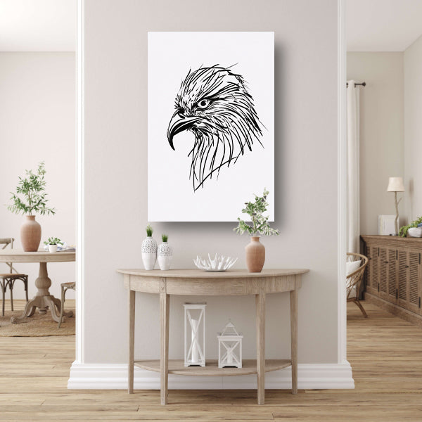 Minimale zwarte lijn adelaar illustratie canvas