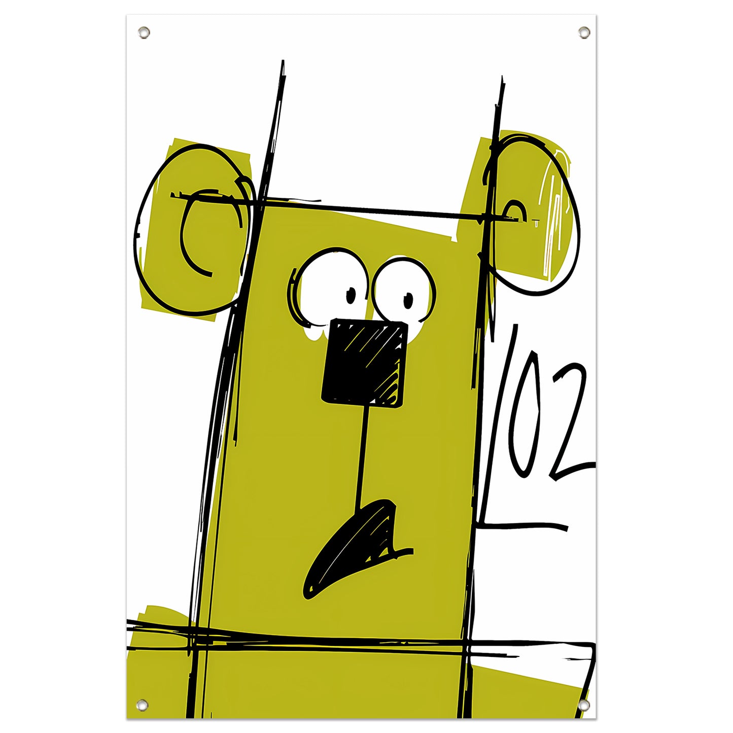 Abstracte beer met cijfers tuinposter